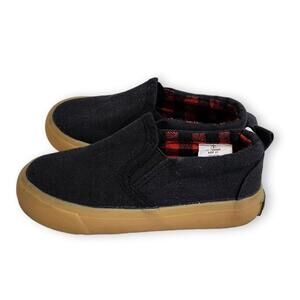 Black/Gum Sole Slip On Shoes, Kid's 9